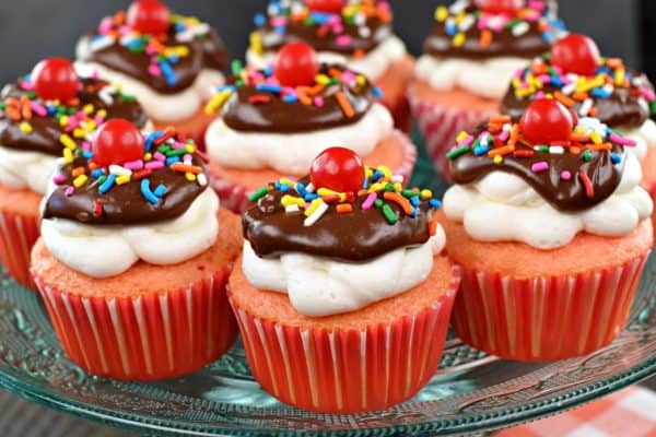 Hot Fudge Sundae Cupcakes