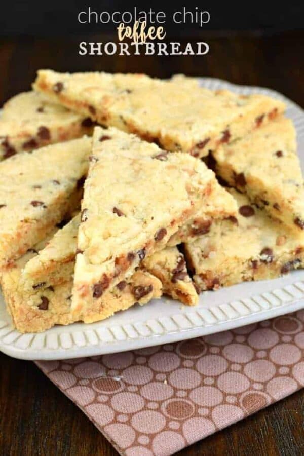 chocolate chip toffee shortbread cookies