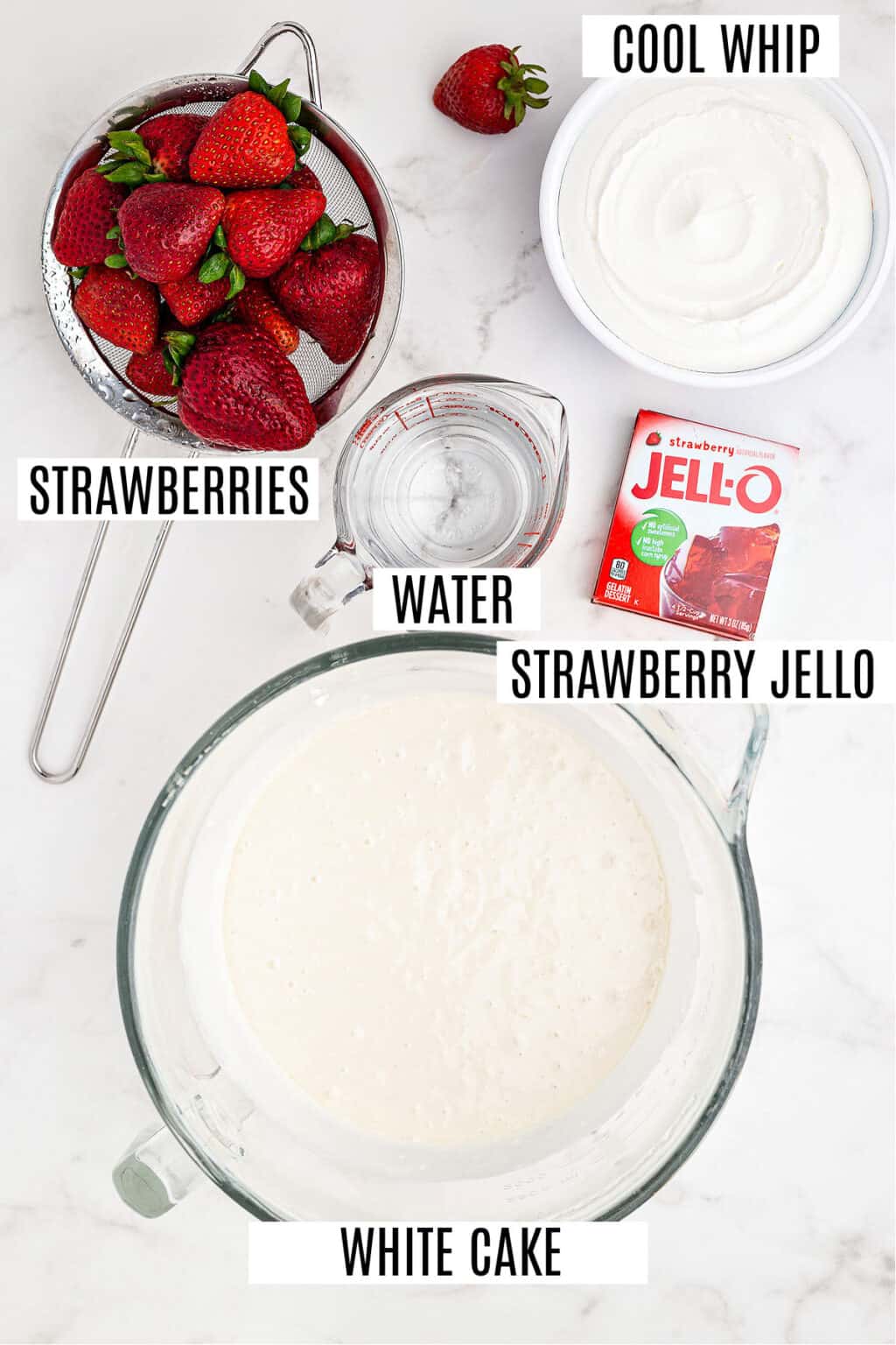 Strawberry JELL-O Poke Cake Recipe - Shugary Sweets