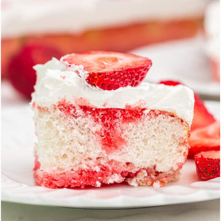 Strawberry JELL-O Poke Cake