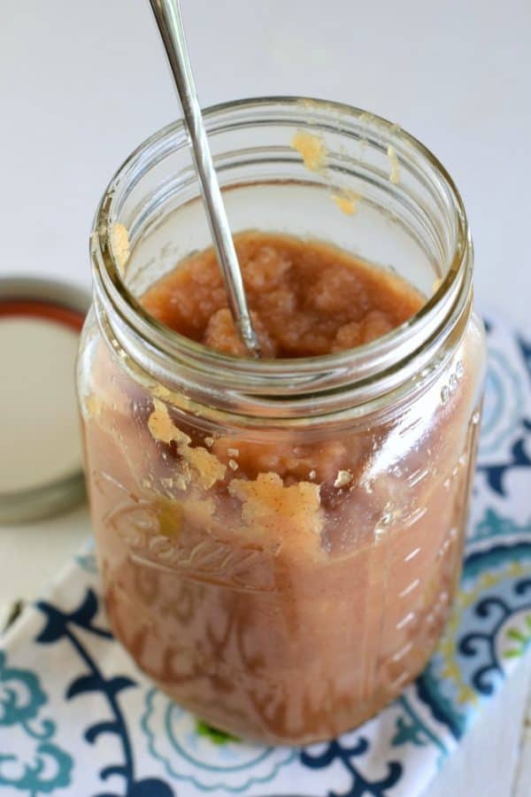 2 ingredient applesauce made in instant pot! Add in some cinnamon for best flavor!