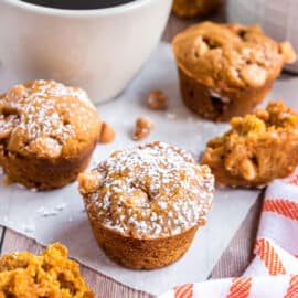 A new fall favorite, these Mini Pumpkin Butterscotch Muffins may be small, but they are big with flavor. These freezer-friendly muffins are moist and flavorful with butterscotch morsels for a delicious twist!