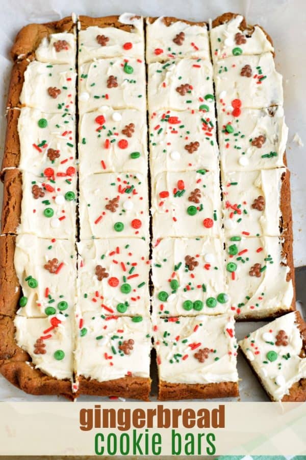 Gingerbread Cookie Bars with Cream Cheese Frosting