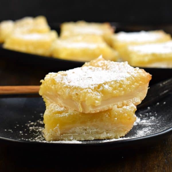 Easy Lemon Bars with a shortbread crust and sweet, tart filling!