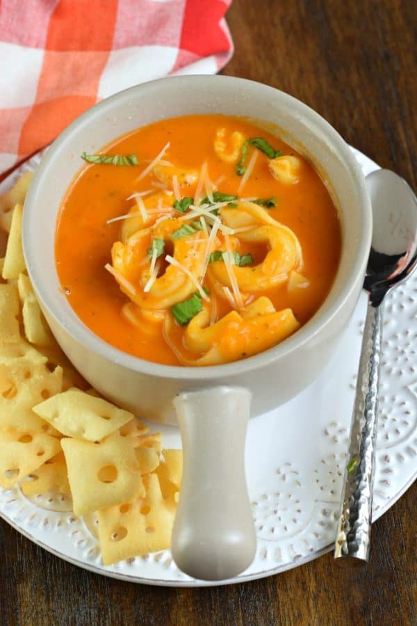 Delicious, homemade Roasted Tomato Tortellini Soup recipe. You'll love this restaurant quality soup that's full of flavor and easy to make!