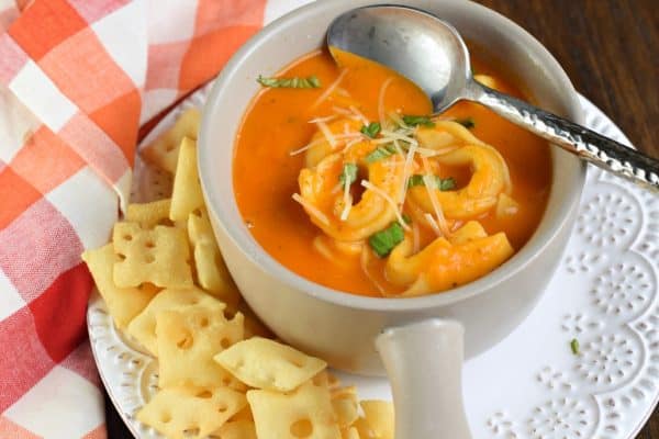 Delicious, homemade Roasted Tomato Tortellini Soup recipe. You'll love this restaurant quality soup that's full of flavor and easy to make!