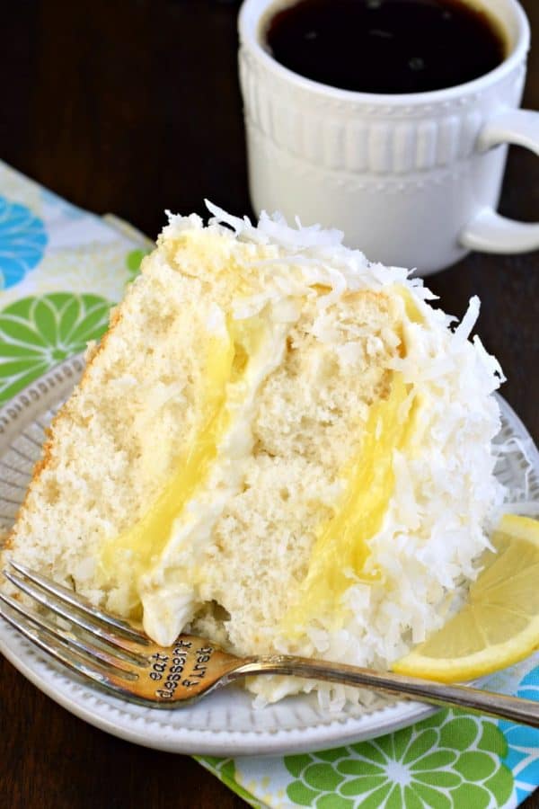 Lemon Coconut Cake with Cream Cheese Frosting #fromscratch