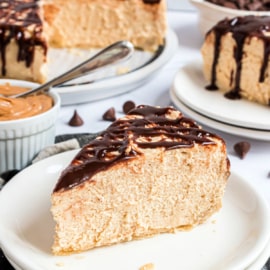 Peanut Butter Pie drizzled with chocolate ganache is the ultimate peanut butter lover's dessert. Made with a flaky pie crust and plenty of cream cheese, this easy recipe will be an instant favorite!