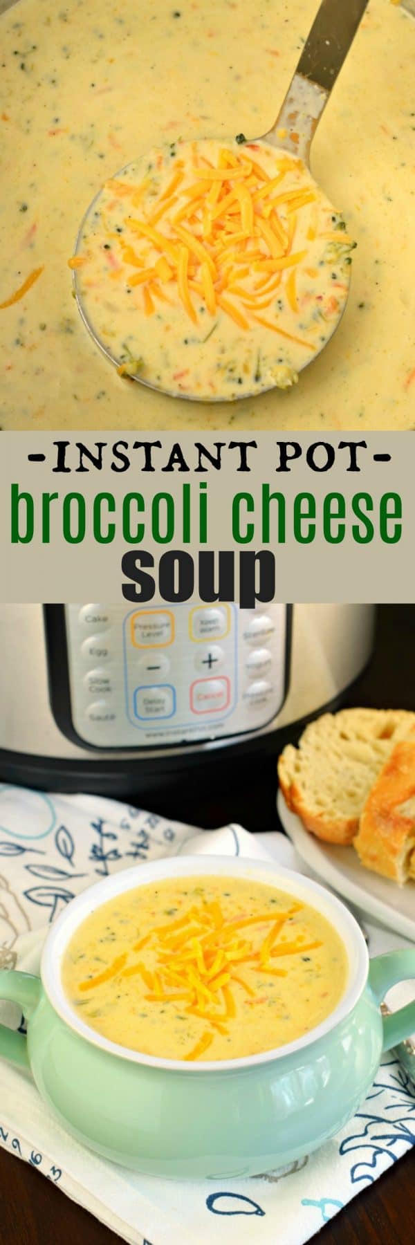 Copycat Panera Broccoli Cheddar Soup made in the instant pot #20minutes #pressurecooker #broccolicheese #soup