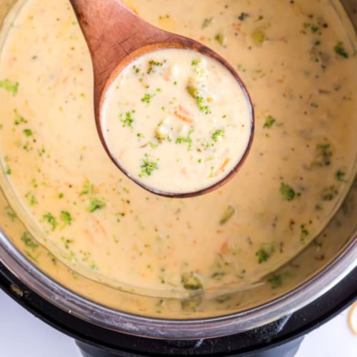 Instant Pot Broccoli Cheddar Soup is the perfect dinner recipe for a hectic weeknight. Full of veggies with the rich goodness of cream and cheese, this soup takes only 20 minutes to make. 