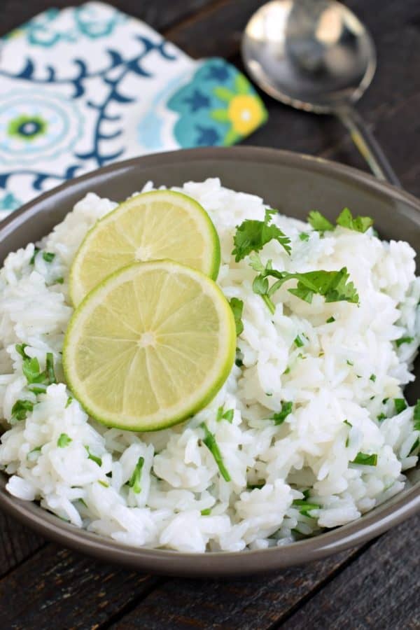 Colorful and packed with flavor, you'll love this Copycat Chipotle Cilantro Lime Rice recipe. It's the perfect side to any tex-mex meal!