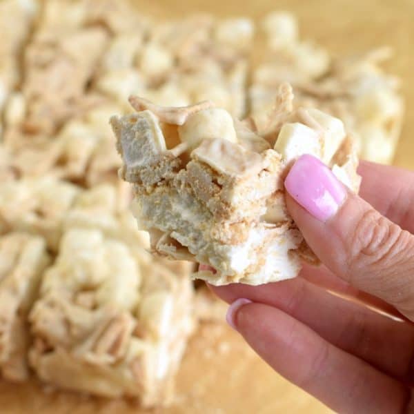 Easy No Bake Churro Bars with only 3 ingredients. Perfect for any time of year!