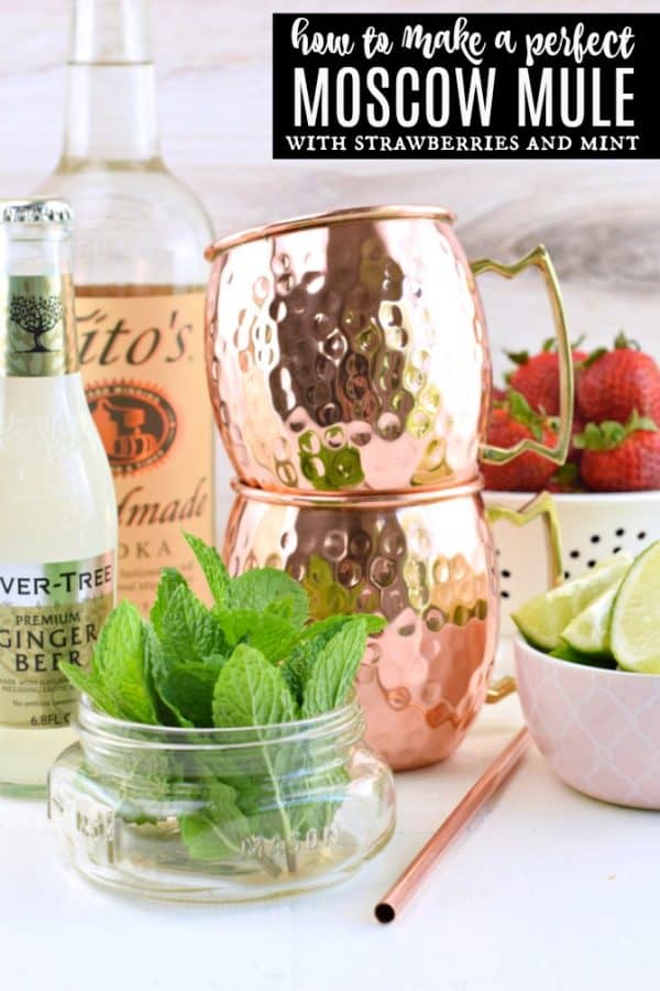 Strawberry Moscow Mule is the perfect, slightly spicy, summertime cocktail. You'll love how easy it is to make, but don't forget to serve your moscow mule in a copper mug!