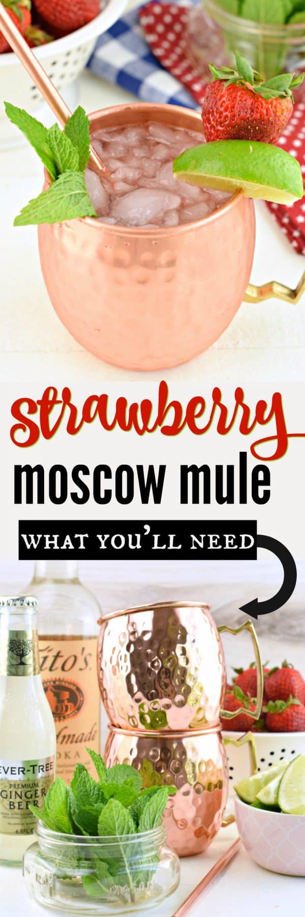 Spicy, Fresh Strawberry Mint Moscow Mule Recipe