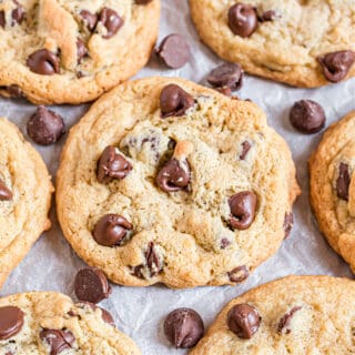 This soft and chewy Chocolate Chip Pudding Cookies recipe is my new favorite, go-to cookie treat. You'll love how easy it is to make, everyone else will love how amazing they taste! And the secret ingredients makes these chocolate chip cookies soft for days!