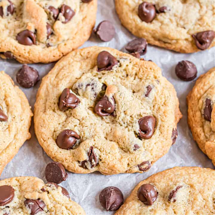 This soft and chewy Chocolate Chip Pudding Cookies recipe is my new favorite, go-to cookie treat. You'll love how easy it is to make, everyone else will love how amazing they taste! And the secret ingredients makes these chocolate chip cookies soft for days!