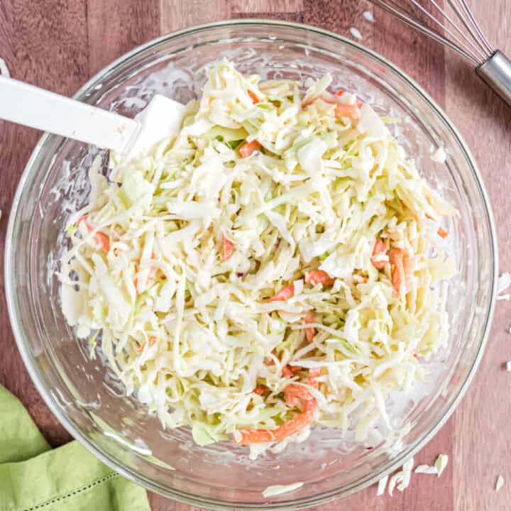 If you're looking to make the very best coleslaw recipe, this copycat Chick-fil-A Cole Slaw is made for you! Creamy and delicious, it's the perfect potluck recipe.