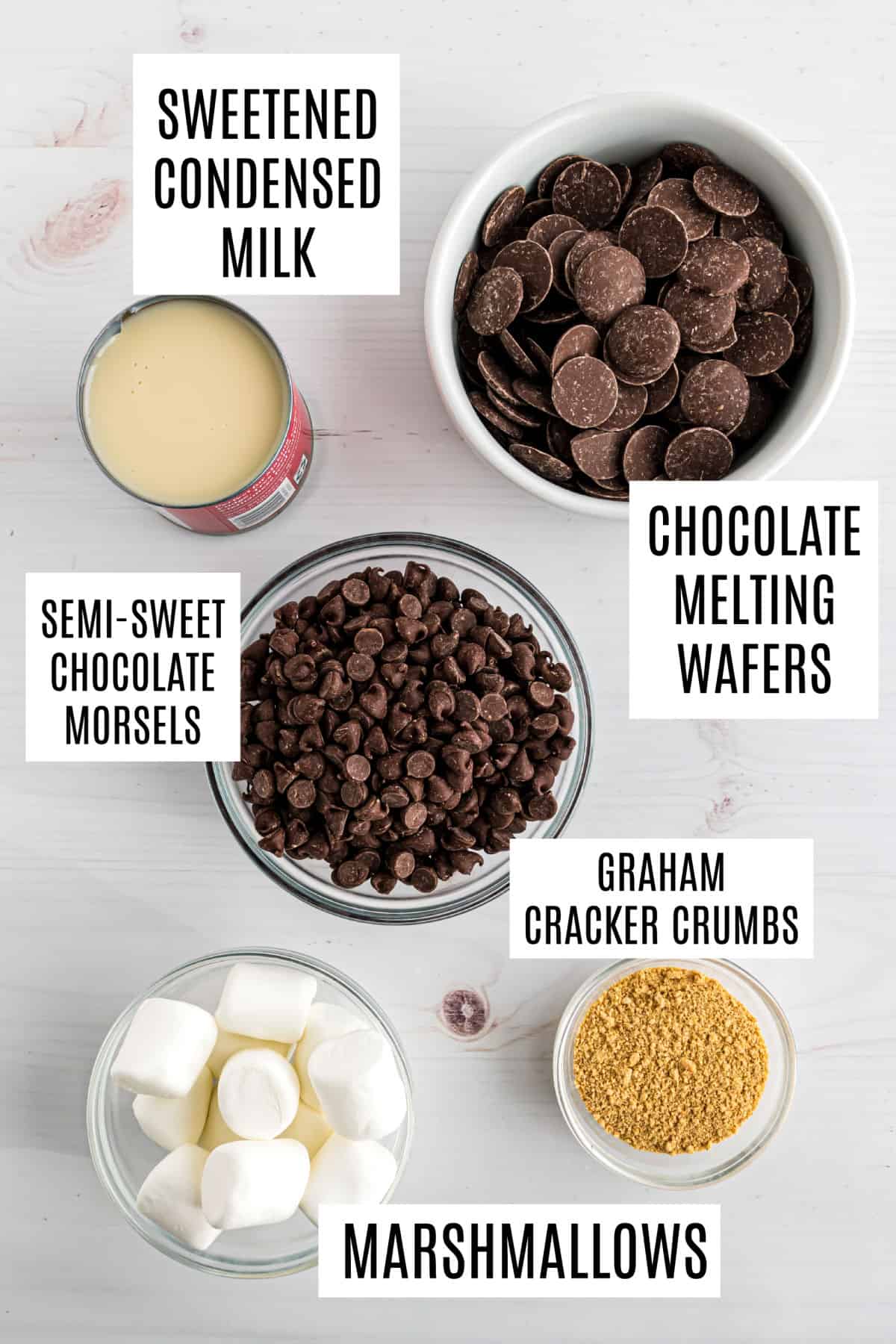 Ingredients needed to make easy chocolate truffles.