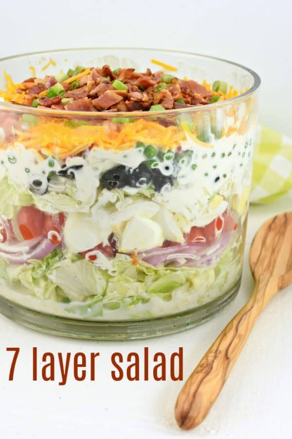 Easy Seven Layer Salad Recipe - Shugary Sweets