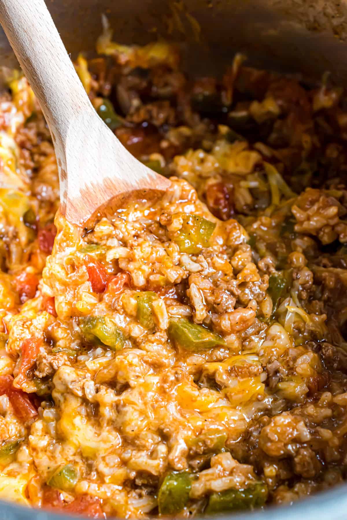 Stuffed pepper casserole in the Instant Pot.