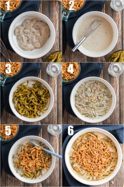 How to make green bean casserole, step by step photos