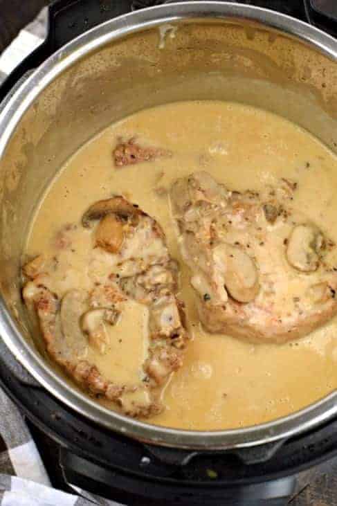 Pork Chops with Mushroom Gravy in Instant Pot