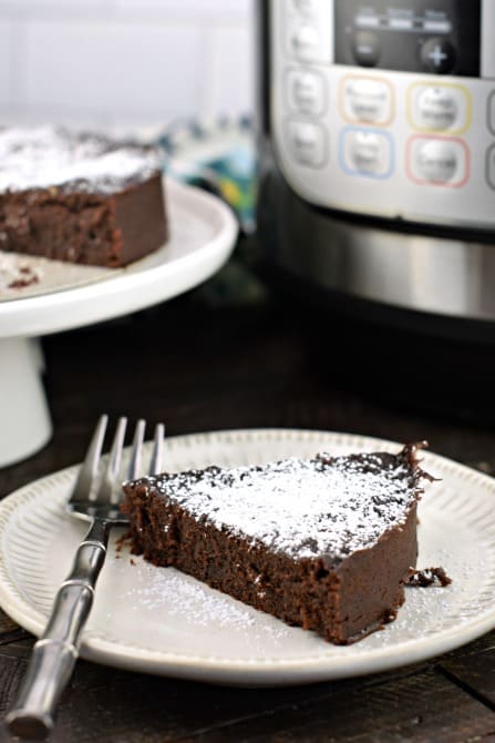 Fudgy, chocolate Brownies in the Instant Pot. You'll love this easy recipe for moist and chewy chocolate brownies!