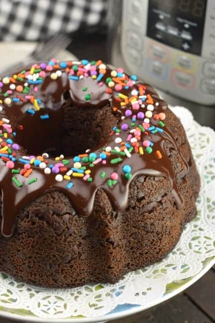 Instant Pot Chocolate Bundt Cake Recipe - Through My Front Porch