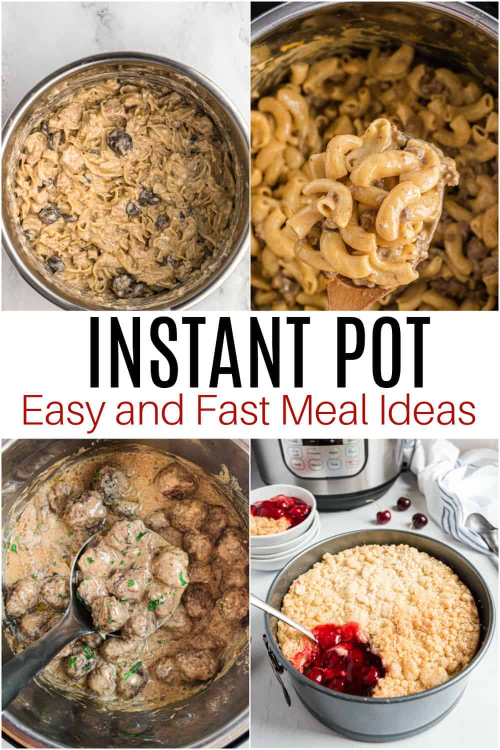 Collage photo of Instant Pot recipes.