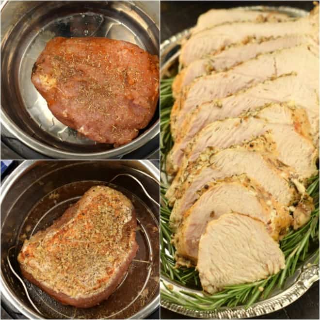 Step by step instructions showing how to make turkey in the instant pot.