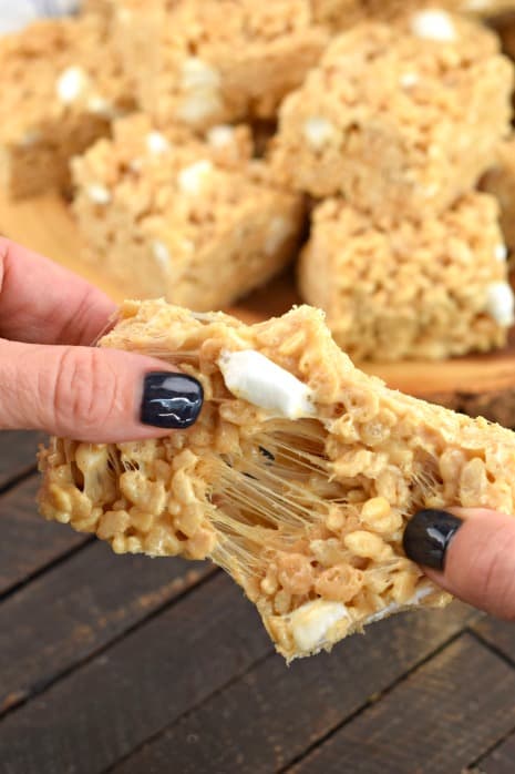 Thick and chewy, these Peanut Butter Rice Krispie Treats are a family favorite recipe! You'll love how easy they are to make with my tips and tricks.