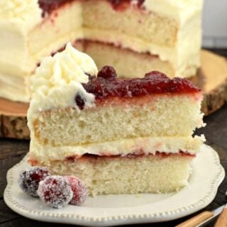 White Cake with Cranberry Filling
