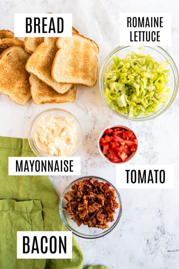 Ingredients needed to make blt dip.