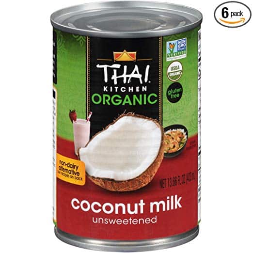 Thai Kitchen Organic Unsweetened Coconut Milk, 13.66 fl oz (Pack of 6)