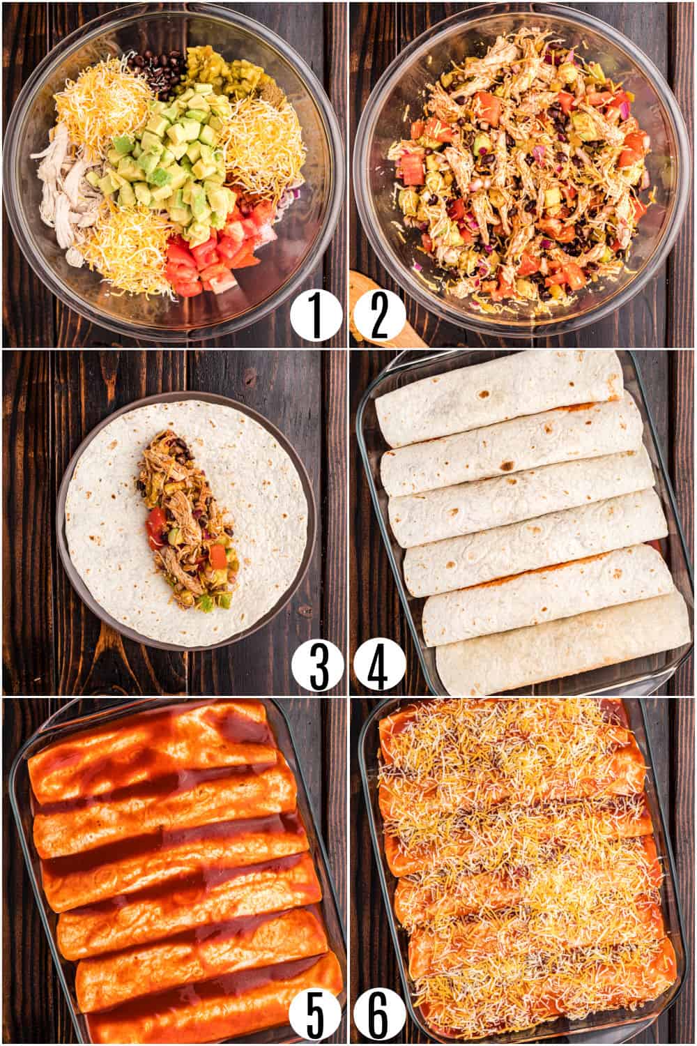 Step by step instructions for homemade enchiladas.