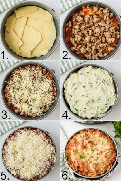 Step by Step photos for making Instant Pot Lasagna