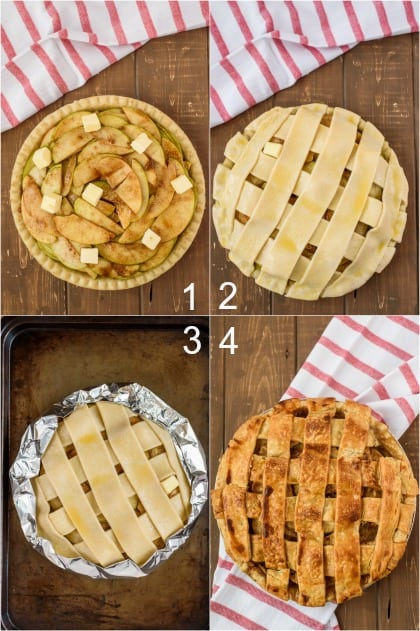 Step by Step photos for making apple pie