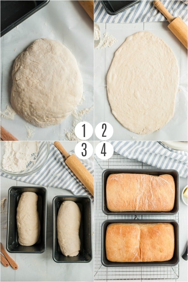 Step by step photos for baking homemade bread.