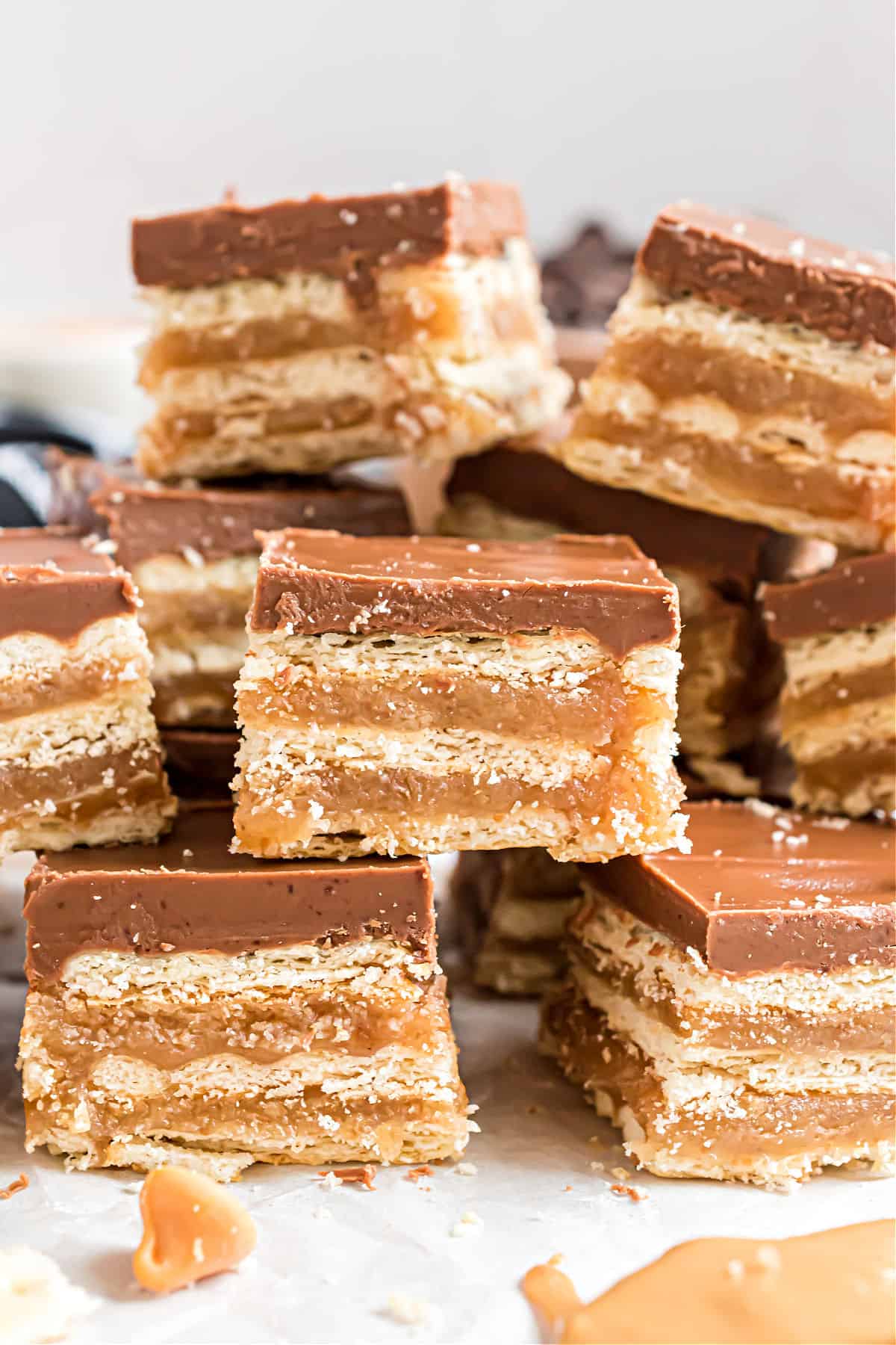 Club cracker candy stacked on top of each other.