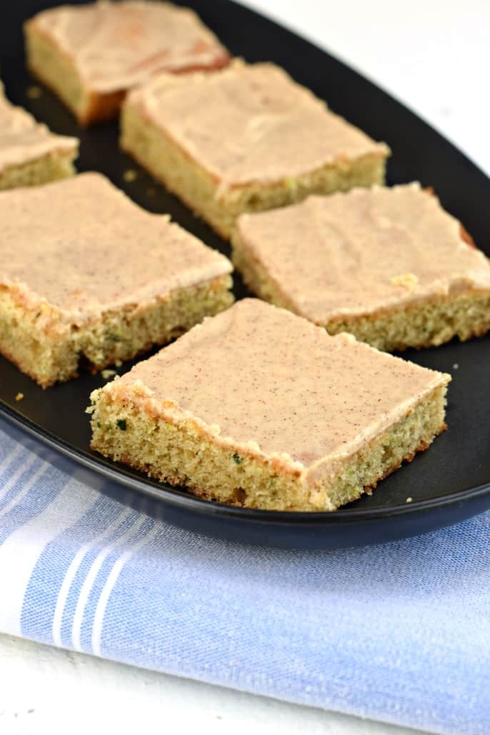 Cinnamon Frosted Zucchini Cake Bars Recipe Shugary Sweets