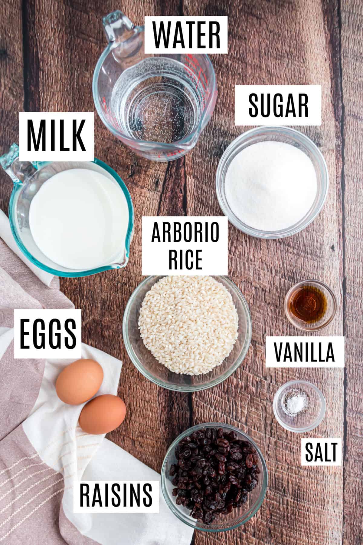 Ingredient needed to make Instant Pot Rice Pudding.