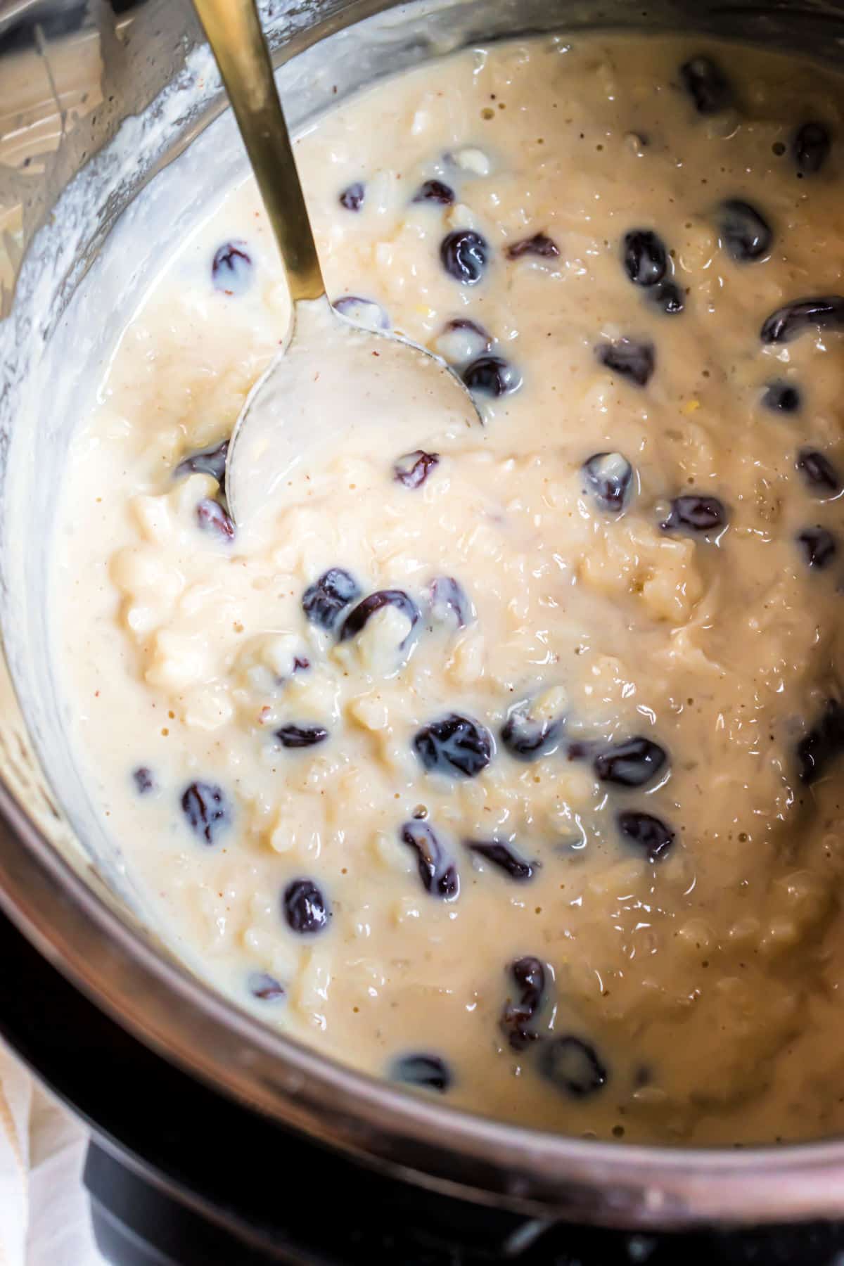 Rice pudding in a pressure cooker.