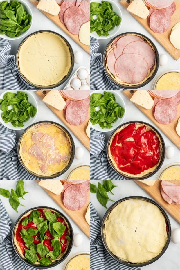 Step by step photos to make an Italian Sandwich torte for brunch.