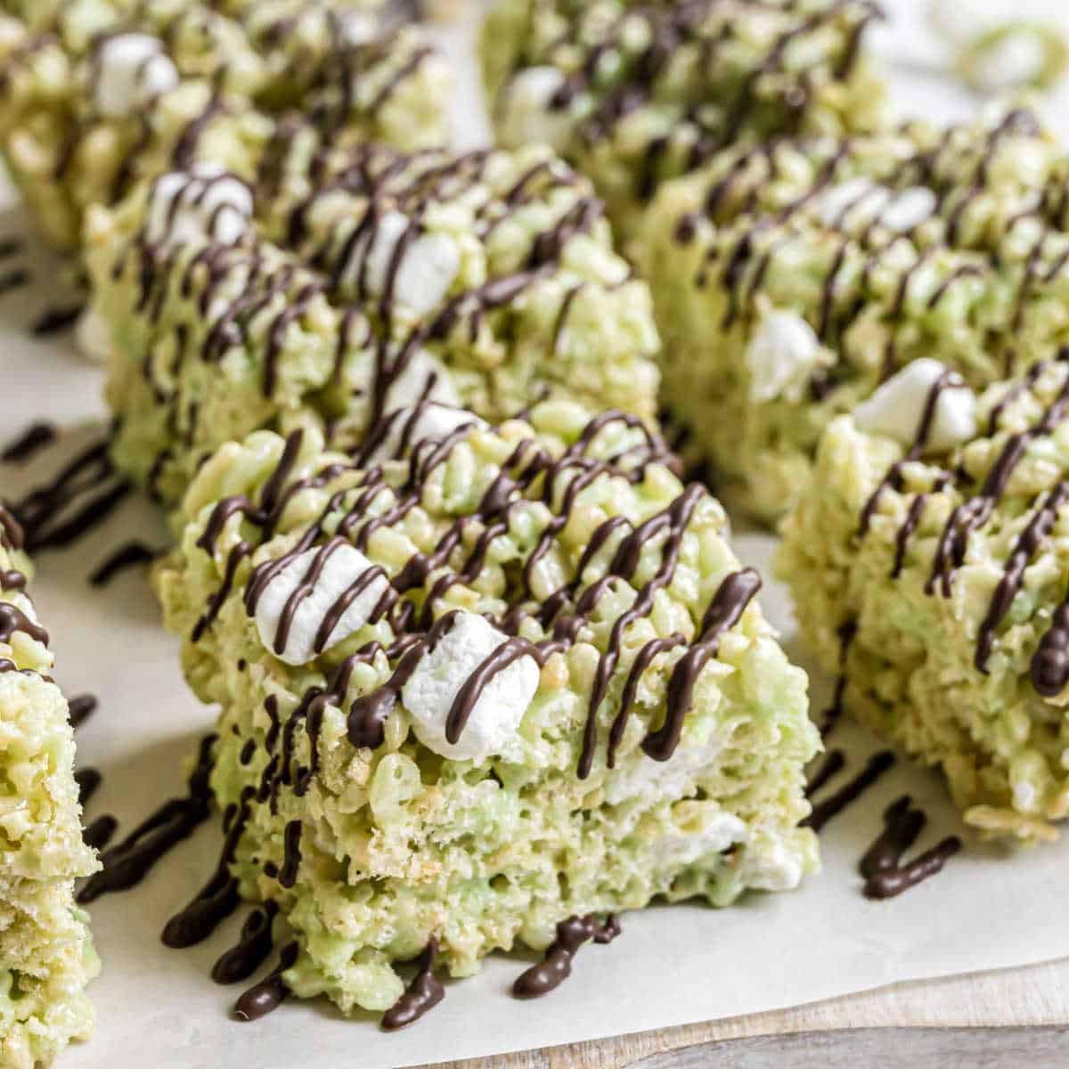 Pistachio Rice Krispie Treats with Dark Chocolate Recipe