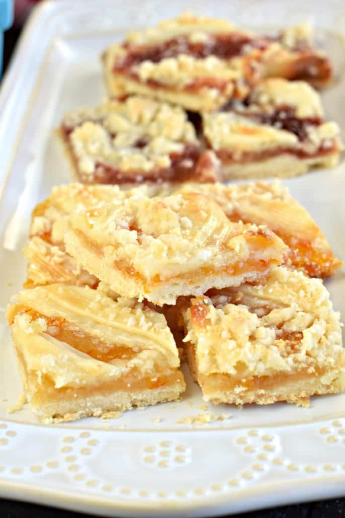 Orange marmalade bars with streusel crumb.