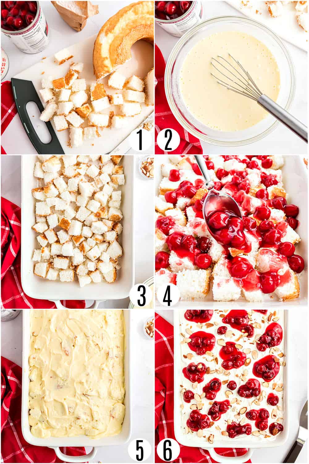 Step by step photos showing how to make heaven on earth cake.