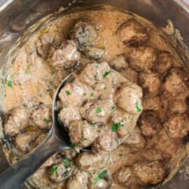 Swedish meatballs in sauce in the instant pot.