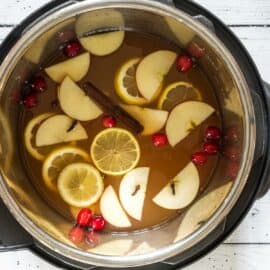 Apple cider in the instant pot.