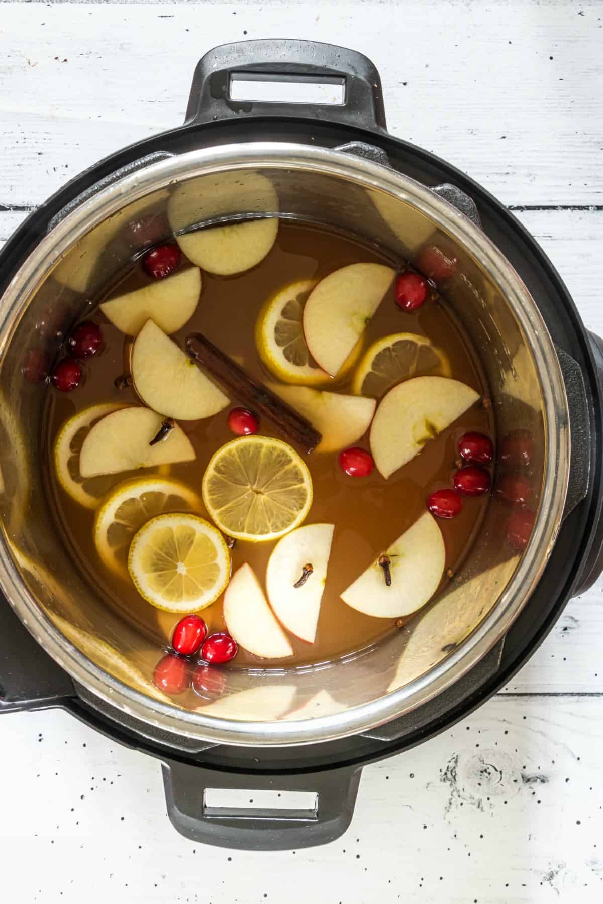 Apple cider in the instant pot.