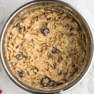 Chicken stroganoff in Instant Pot.